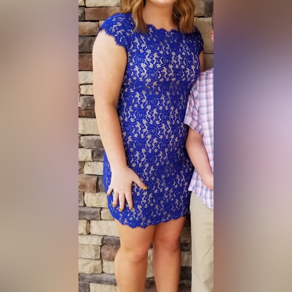 Blue lace dress